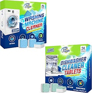 Washing Machine & Dishwasher Cleaner Tablets - 48-Pack Bundle Compatible with Front Loader Top Loader & He Machines and all Dishwashers Removes Buildup Lime Scales and residues - Septic Safe