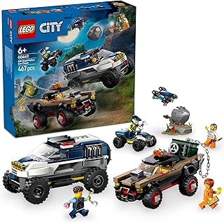 tbd-60449 New title: LEGO City Off-Road Police Chase Action Set – Police SUV, Crook Pickup, Quad Bike & Drone | Kids Construction Toy - 60449