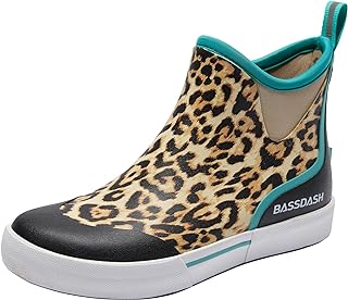 Womens 4.5” Waterproof Deck Ankle Rain Boots Anti-Slip Neoprene Rubber Garden Fishing Boots