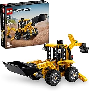Technic Backhoe Loader Construction Toy - Building Toy Set for Boys and Girls, Ages 7+ - Educational Gift Idea for Kids Birthday with Usable Back Digger, Scoop, & Outriggers - 42197
