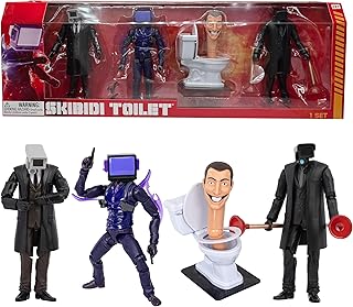 Deluxe 6 inch Figure,Series 2, Collector Pack of 4, Collectible Figures, Officially Licensed Skibidi Toilet Merch Amazon Exclusive