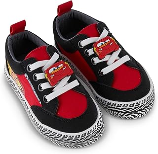 Boys Toddler Cars Low Top Sneaker - Lightning McQueen Shoes - Lightning McQueen, Mater, Doc Hudson, and Sally Lace Up Low Top Sneaker
