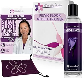 Kegel Exercise Weights - Set of 6 Premium Silicone Vaginal Kegel Balls - Includes One Bottle of Personal Lubricant - Doctor Recommended for Bladder Control & Pelvic Floor Exercises