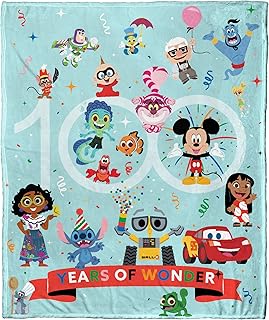 Disney 100 Silk Touch Throw Blanket, 50" x 60", Years of Wonder