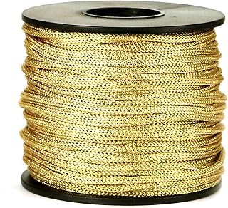BEL AVENIR Nylon Satin Cord, 2mm 50 Yards Braided Lift Shade Cord for Necklace Bracelet String Cord, Blind Shade, Trim and Shoelaces (Gold)