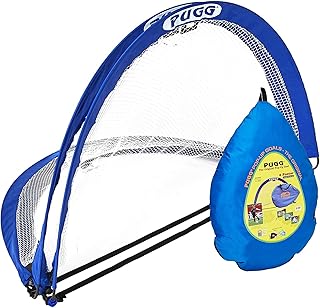 PUGG Pop Up Soccer Goal, Portable Training Football Knitted Poly Net Equipment, The Original Pickup Game Goal, Includes Two Goals & Bag