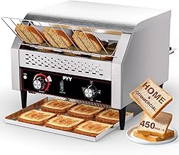 PYY Commercial Conveyor Toaster 450pcs/h - Commercial Toaster for Toast, Bun, Bagel, Bread, Heavy Duty Stainless Steel Toaster Oven for Restaurant, Bakery, Buffet Use