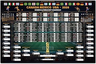 Juchuar World Cup — 36×24 inch Large Soccer Tournament Wall Chart with Knockout Bracket, All 48 Teams & 104 Matches Schedule Poster, Watch Party Decorations & Fan Gift for Home Bar & Sports Bar
