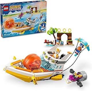 Sonic The Hedgehog: Tails’ Adventure Boat Interactive Toy Building Set, Video Game Toy with Sonic Characters and Water Skis, Gamer Gift for Boys and Girls Ages 8 and Up, 76997