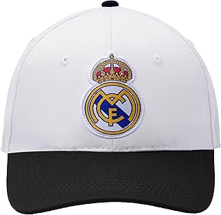 Officially Licensed Real Madrid Adjustable Dad Cap – White & Black Cotton Hat with Buckle for Men & Women
