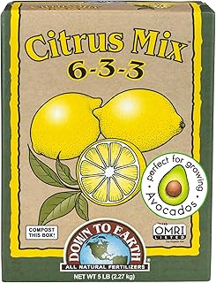 Down To Earth All Natural Fertilizers Organic Citrus Mix - Plant Food for Lemons, Limes, Oranges and Avocados 6-3-3, 5 lb