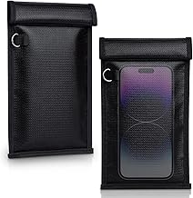 Simket 2 Pack Military Grade Faraday Bags, Fireproof Waterproof Signal Blocking Pouch for Cell Phone & Car Keys, RFID GPS WIFI NFC Blocker, Anti-Tracking Privacy Shielding Pouch for Daily Travel