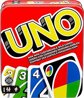 Mattel Games UNO Card Game for Kid, Adult & Family Nights & Parties, Travel & Vacations, Color Blind Accessible & Customizable Deck (Amazon Exclusive)