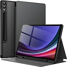 Case for Samsung Galaxy Tab S10 Plus/Tab S9 Plus 12.4-Inch with S Pen Holder, Slim Folio Stand Protective Tablet Cover, Multi-Angle Viewing (Black)