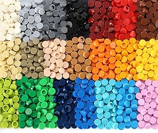 Custom 1×1 Round Flat Tiles 2200PCS Bricks MOC Parts and Pieces, 22 Colors Bulk Studs Building Accessories for Smooth Surface, Mosaics and Pixel Art Toy Dots Compatible with Major Brands 98138