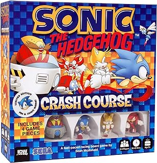 Sonic the Hedgehog Crash Course by IDW Games | Fast-Paced Racing with Build-As-You-Play Track | Chaos Emeralds and Pre-Painted Miniatures | 2-4 Players Ages 8+ | 30-45 Minutes