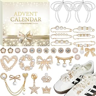Advent Calendar 2025 for Girls Women DIY Shoe & Socks Charm Jewelry Kit with Brooches and Pins Christmas Countdown Calendar