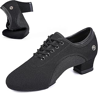 Women's Ballroom Dance Shoes 1.5 in/2 in Lace-Up Women's Latin Dance Shoes Suitable for Salsa Ballroom Modern Rhythm Jazz Banquets Teaching Practice Professional Performance