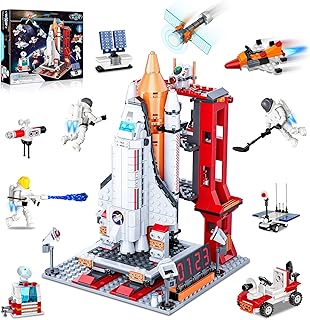 Space Exploration Shuttle Toys for 6 7 8 9 10 11 12 Year Old Kids, Girls, Boys, 12-in-1 STEM Projects Rocket Building Toy Kit with 3 Astronauts, Airplane Rocket Set, Gift idea for Ages 6 +, 885 Pcs