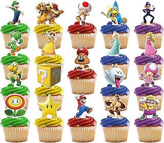 38 Decorations for Mariios Cupcake Toppers Set Birthday Cake Party Supplies Decor