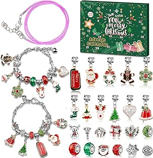 Advent Calendar 2025 Girls, Jewelry Making Kit Charm Bracelet Advent Calendar for Kids Countdown to Christmas, DIY Christmas Arts and Crafts for Girls Age 4-12, Teenagers, Teens Girl, Adults, Women