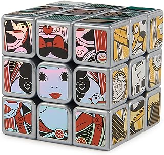 Rubik’s Cube, Disney 100th Anniversary Metallic Platinum 3x3 Cube, Disney Toy, Problem-Solving Brain Teaser, Classic Color-Matching Puzzle, Fidget Toy, Sensory Puzzle for Ages 8 & Up