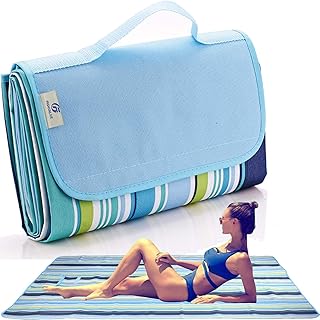 Beach Blanket Extra Large Picnic Blankets Sandproof Waterproof Outdoor Indoor Blanket Lightweight Handy Mat Portable Beach Mat for Camping Hiking Travel Park Grass