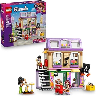Friends Music Store & Apartment Building Set - Interactive Storytelling Playset for Girls & Boys, Ages 7+ - Includes Marimba The Corgi Toy - Gift Idea for Birthdays and Music Lovers - 42653