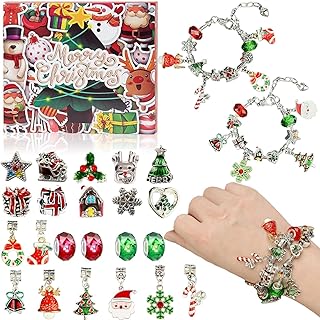 Advent Calendar 2025 for Girls Kids, DIY Jewelry Charm Bracelet Making Kit, 24 Days Christmas Countdown Advent Calendar Christmas Gifts for Girls Kids Teens Women