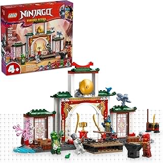NINJAGO Ninja Spinjitzu Temple Building Toy Playset - Pretend Play Preschool Ninja Toy for Kids, Boys and Girls, Ages 4+ - with 4 Minifigures - Gift Idea for Birthdays - 71831