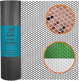Pet & Garden Safeguard - 15.7IN x 16.4FT Roll - Black Plastic Netting, Multi-Use Decorative Fencing for Poultry, Dogs, Rabbits,Chicken and Snake Barrier