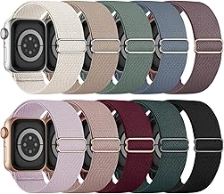 10 Pack Stretchy Bands Compatible with Apple Watch Band 40mm 38mm 41mm 42mm 44mm 45mm 46mm 49mm Women Men, Water-Resistant Solo Loop Elastic Sport Straps for iWatch Series 11 10 9 8 7 6 5 4 3 SE Ultra