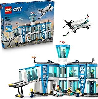 City Airport with Airplane Building Toy - Building Toy for Kids - Pretend Play Travel Set for Boys & Girls, Ages 8+ - Includes 9 Minifigures - Gift Idea for Birthdays - 60502