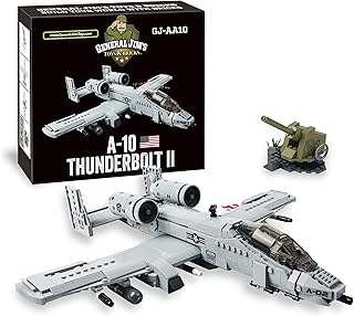 A-10 Thunderbolt II Warthog Fighter Jet Building Blocks Set 931 Pieces Cold War Attack Aircraft Model Plane with Opening Cockpit Retractable Landing Gear Artillery Station | GJ-AA10