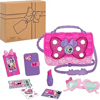 Disney Junior Minnie Mouse Bowfabulous Bag Set, 7-pieces, Dress Up and Pretend Play, Kids Toys for Ages 3 Up by Just Play