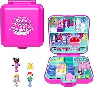 Mattel 80th Anniversary Tribute Pencil Case Set with 3 Dolls, 1 Pet, a Skirt and Celebration Themed Furniture, JGK22
