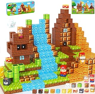 Coodoo Magnetic Blocks Travel Toys with Portable Metal Tin – Toddler Magnet Tiles Building Blocks STEM, Montessori Kids Toys for 3+ Year Old Boys & Girls, Classroom Must Haves, and Sensory Toys