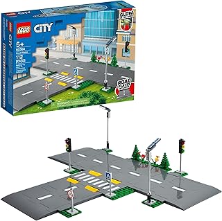 City Road Plates 60304 - Building Toy Set, Featuring Traffic Lights, Trees, Glow in The Dark Bricks, Combine City Series Sets, Great Gift for Kids, Boys, and Girls Ages 5+