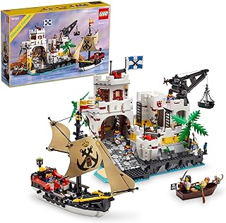 Icons Eldorado Fortress Building Kit, Pirate Gift, Includes Pirate Ship and 8 Minifigures, Nostalgic Gift Idea for Adults Who Love a Rewarding Project, Home Office Décor, 10320