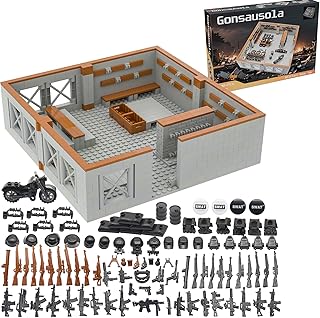 Military Base Building Bricks Set, Defence Base Guard Tower Guns Weapons Building Block Toy, Weapon Pack Accessories Kits Toys for Kids