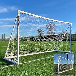QUICKPLAY Q-Fold Soccer Goal | 30-Second Folding Design for Easy Setup | Portable & Weatherproof uPVC Soccer Goal for Backyard | Durable Post for Adults & Kids