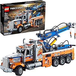 Technic Heavy-Duty Tow Truck 42128 with Crane Toy Model Building Set, Engineering for Kids Series
