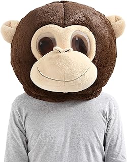 Plush Halloween Monkey Head Mask Mascot Costume