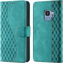 for Samsung Galaxy S9 Wallet Case with Card Holder, RFID Blocking Credit Slots Kickstand Shockproof Phone Cover Fit for Samsung S9 Phone Case Turquoise