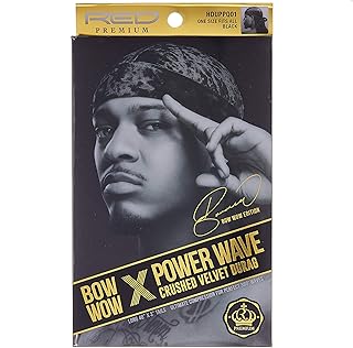 KISS RED Premium Bow Wow X Power Wave Crushed Velvet Durag (Black)
