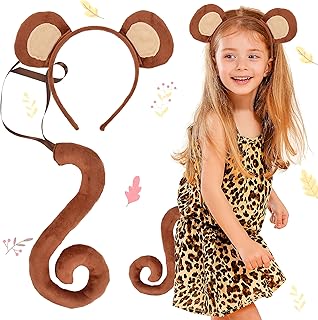 Monkey Costume Kids Monkey Ears Monkeys Headband Tail Monkeys Costume Accessories Dress up Costume