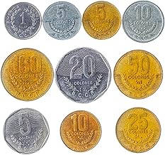 Costa Rica 10 Mixed Coins | Colon | Colones | Central American Currency | Costa Rican Money Since 1951
