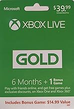 Microsoft Xbox Live 6 Months + 1 Bonus Game Gold Card (Physical Card) for Xbox One and Xbox 360