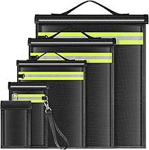 5 Pack Faraday Bags EMP Proof,Faraday Bags for Laptops Tablets Phones Car Keys,Faraday Cage with Handle&Reflective Strip,EMP bags Faraday Pouch for Electronics Fireproof Waterproof