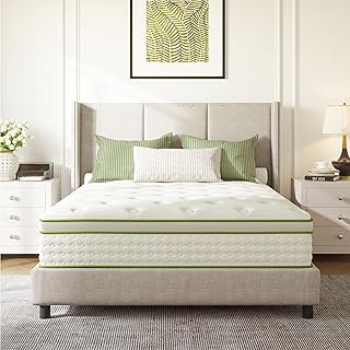 Queen Mattress 14 Inch Hybrid Memory Foam Mattress in a Box with Individual Pocket Innerspring for Motion Isolation & Pressure Relief, Edge Support, Medium Firm